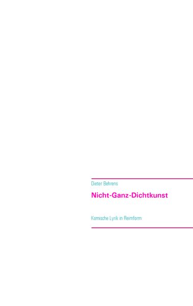 Cover von Nicht-Ganz-Dichtkunst