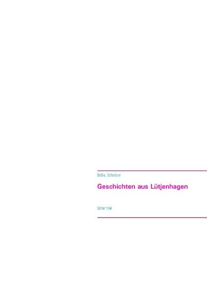 Cover von Geschichten aus Lütjenhagen