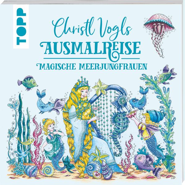 Cover von Christl Vogls Ausmalreise – magische Meerjungfrauen