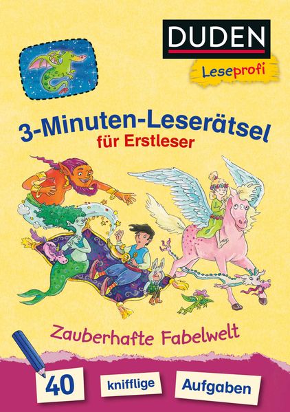 Cover von Duden Leseprofi – 2-Minuten-Leserätsel: Mein erster Lesewortschatz. Magisches und Zauberhaftes.
