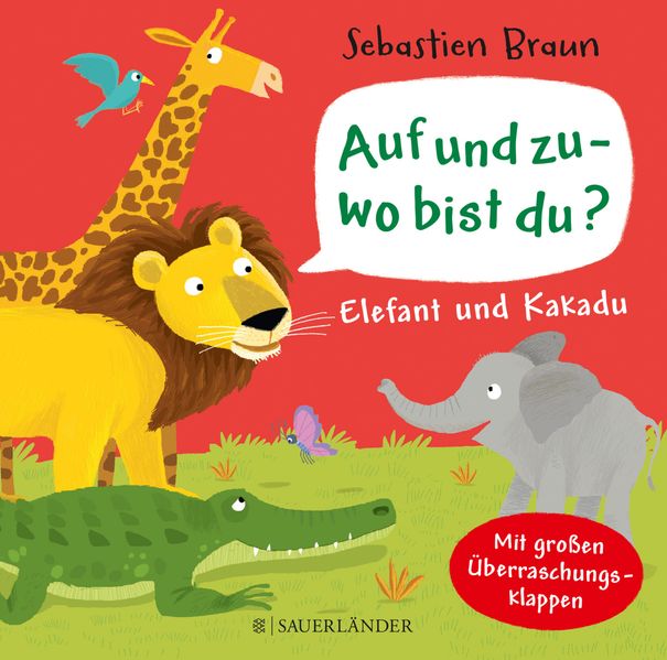 Cover von Auf und zu – wo bist du? Elefant und Kakadu