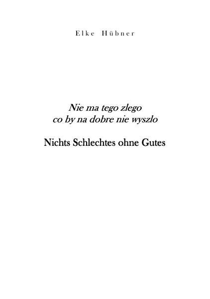Cover von Nichts Schlechtes ohne Gutes