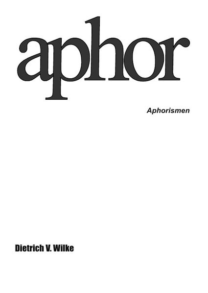 Cover von Aphor