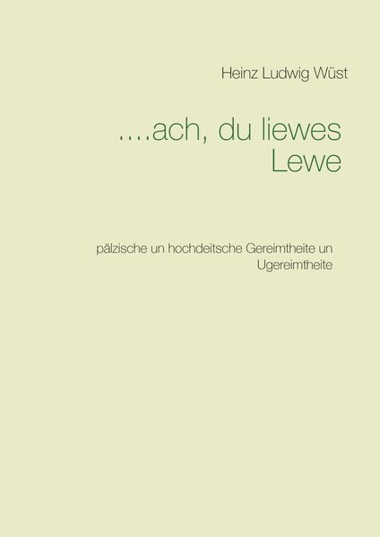 Cover von ….ach, du liewes Lewe