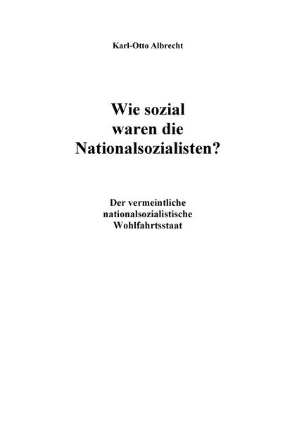 Cover von Wie sozial waren die Nationalsozialisten?