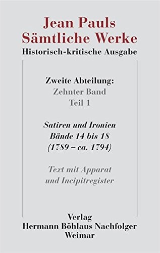 Cover von Jean Pauls Sämtliche Werke. Historisch-kritische Ausgabe