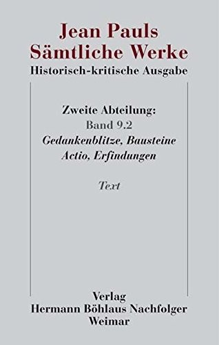 Cover von Jean Pauls Sämtliche Werke. Historisch-kritische Ausgabe