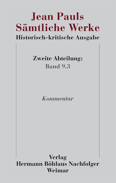 Cover von Jean Pauls Sämtliche Werke. Historisch-kritische Ausgabe