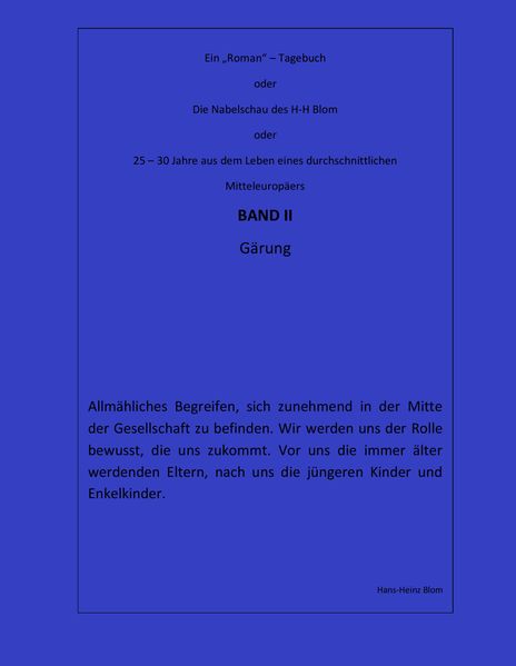 Cover von Die Nabelschau des H-H Blom – Band II