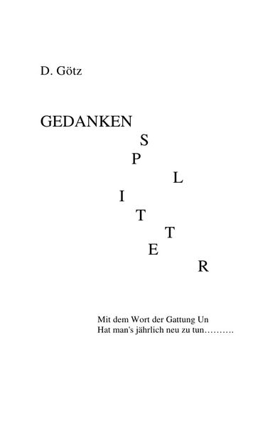 Cover von Gedankensplitter