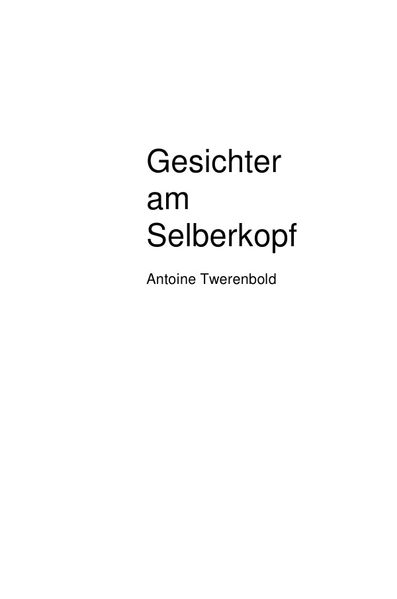 Cover von Gesichter am Selberkopf
