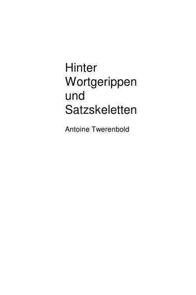 Cover von Hinter Wortgerippen und Satzskeletten