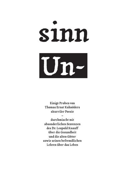 Cover von sinn Un-