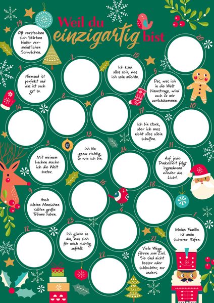 Cover von Weil du einzigartig bist – Der Rubbel-Adventskalender für Mädchen