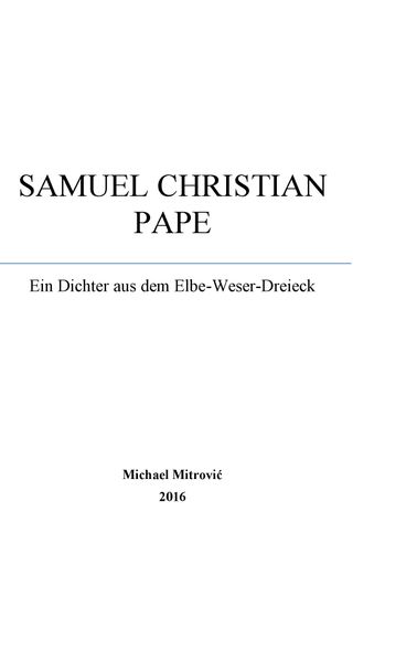 Cover von Samuel Christian Pape