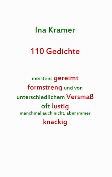 Cover von 110 Gedichte