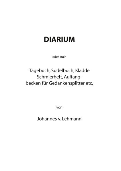 Cover von Diarium
