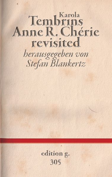 Cover von Anne R. Chérie revisited