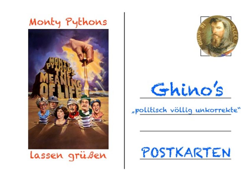 Cover von Ghino’s „politisch völlig unkorrekte“ POSTKARTEN / Ghino’s „politisch völlig unkorrekte“ POSTKARTEN I.