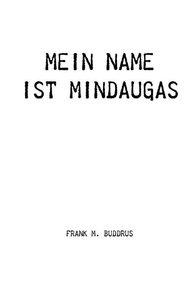 Cover von Mein Name ist Mindaugas