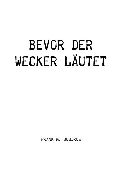 Cover von Bevor der Wecker läutet