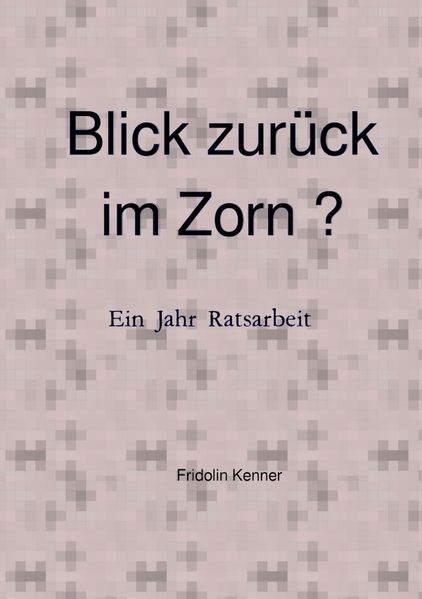 Cover von Blick zurück im Zorn ? 1 Jahr Gemeinderat