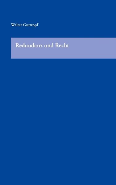 Cover von Redundanz und Recht