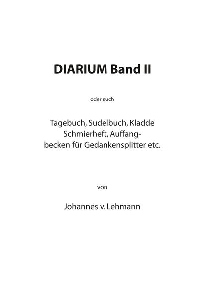 Cover von Diarium II