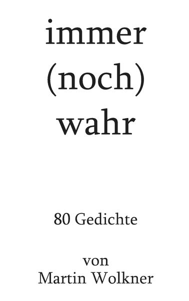 Cover von immer (noch) wahr