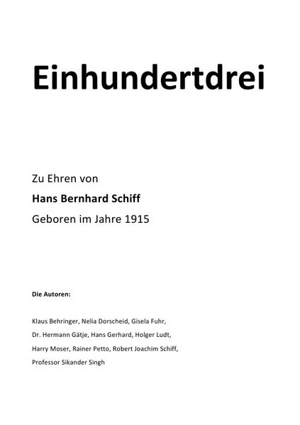 Cover von Einhundertdrei