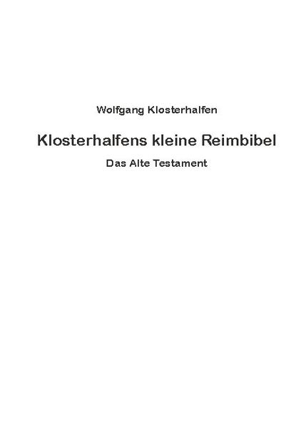 Cover von Klosterhalfens kleine Reimbibel