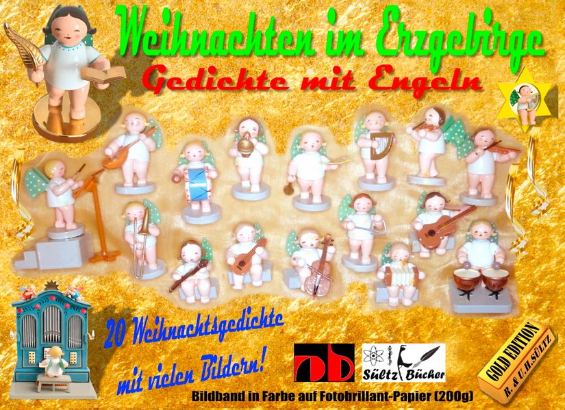 Cover von Weihnachten im Erzgebirge – Gedichte mit Engeln – Gold Edition
