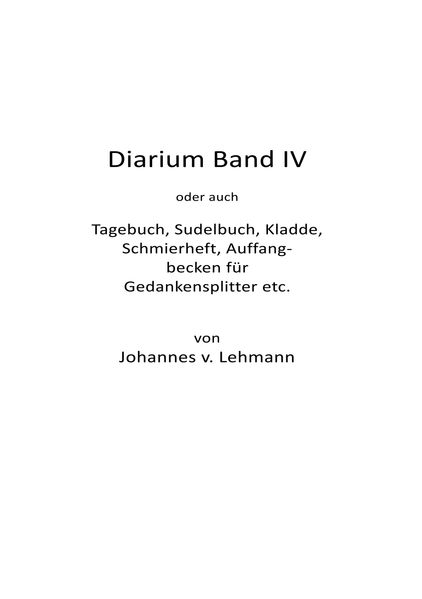 Cover von Diarium IV