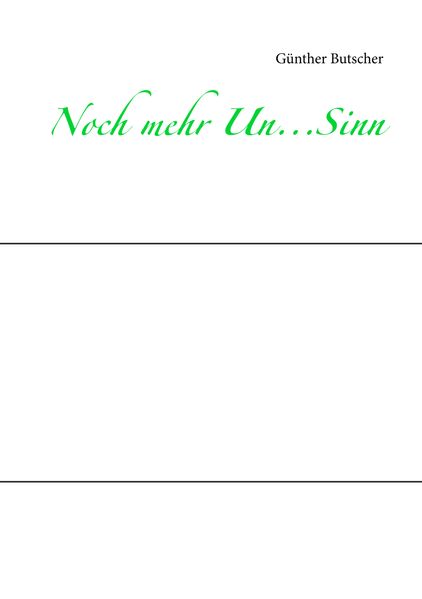 Cover von Noch mehr Un…Sinn