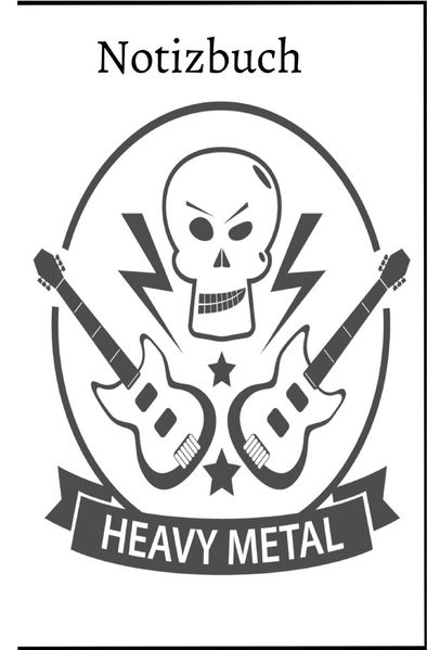 Cover von Heavy Metal Skull Notizbuch für Metal und Rock Fans, 60 Blankoseiten, Softcover
