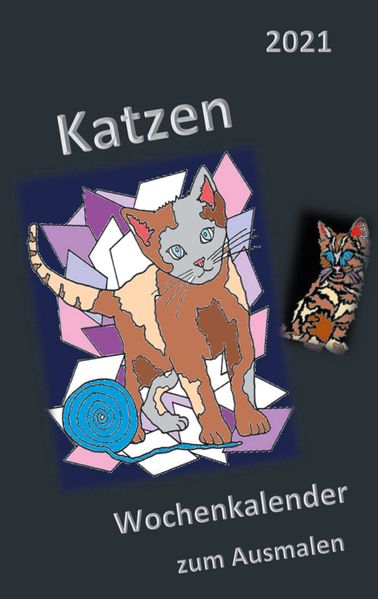 Cover von Katzen Ausmalkalender 2021