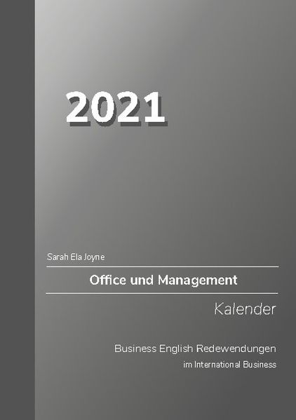 Cover von 2021 Sarah Ela Joyne Office und Management Kalender Business English Redewendungen im International Business