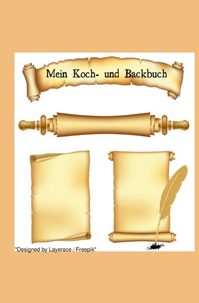 Cover von Kochbücher / Notizbuch mit retro Koch und Back Design, Kochbuch, Geschenkidee, Softcover, 100 karierte Seiten