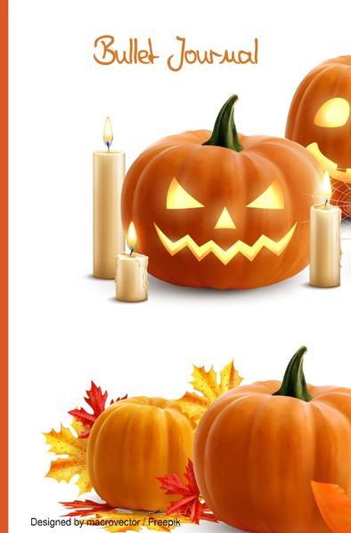 Cover von Notizbuch Herbst Design,Bullet Journal, Halloween, Kürbis, Geschenkidee, Softcover, 68 Seiten dotted
