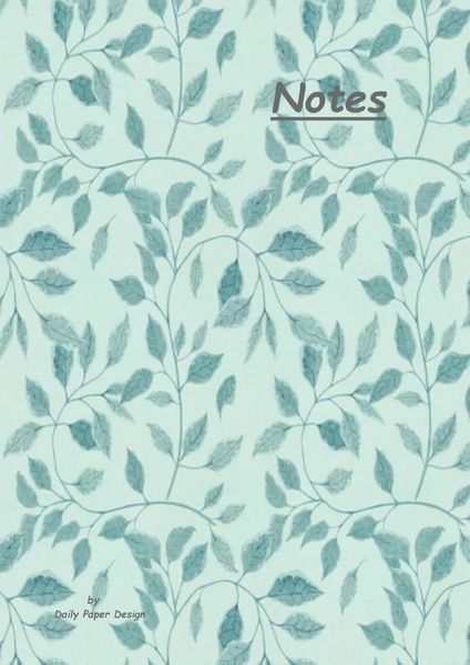 Cover von Notizbuch A5 liniert [Blue Leaves – Blaue Blätter] Hardcover von Daily Paper Design | 80 Seiten | als Tagebuch, Bullet Journal, Notizheft | FSC-zertifiziert & aus nachhaltiger und umweltschonender Forstwirtschaft