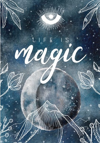 Cover von Moon Collection / Notizbuch, Bullet Journal, Journal, Planer, Tagebuch „Life is Magic“