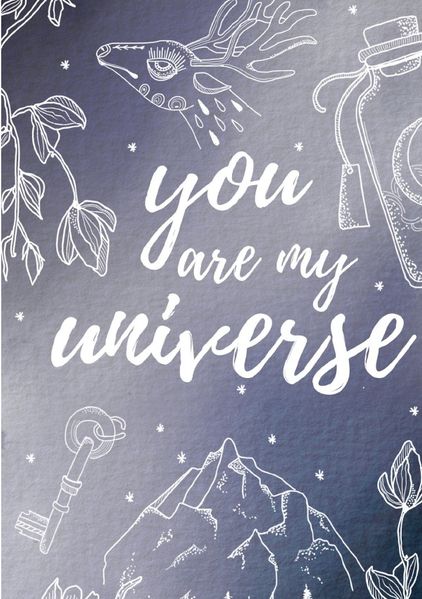 Cover von Moon Collection / Notizbuch, Bullet Journal, Journal, Planer, Tagebuch „You are my Universe“