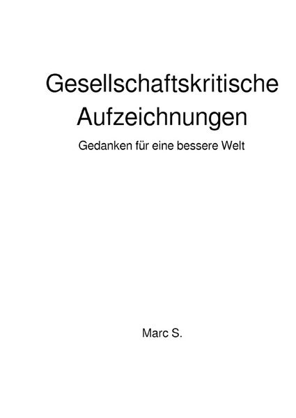 Cover von Gesellschaftskritische Aufzeichnungen