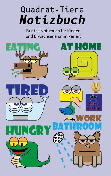 Cover von Quadrat-Tiere Notizbuch