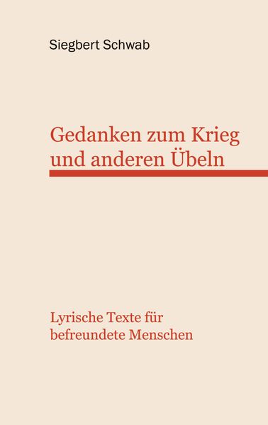 Cover von Gedanken zum Krieg und anderen Übeln