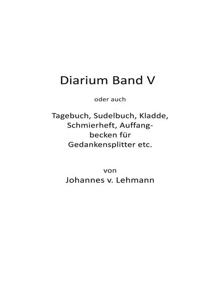 Cover von Diarium V