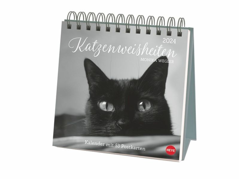 Cover von Wegler Katzen Weisheiten Premium-Postkartenkalender 2024