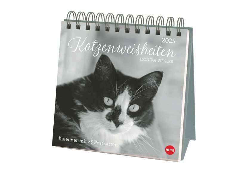 Cover von Monika Wegler: Katzen Weisheiten Premium-Postkartenkalender 2025