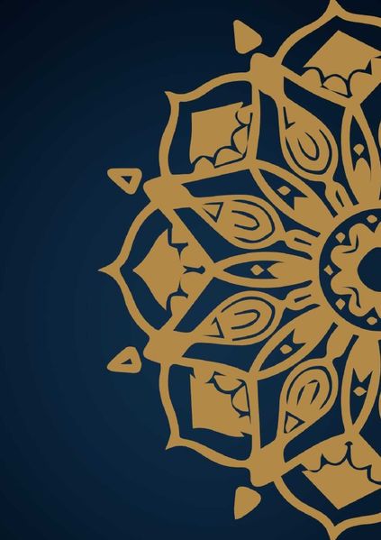 Cover von Notizblock, blau mit Mandala Gold