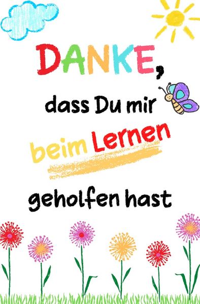 Cover von Danke, dass Du mir beim Lernen geholfen hast
